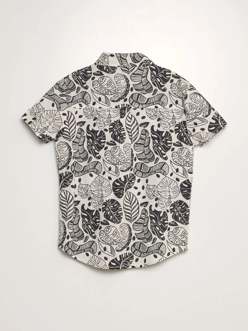 Chemise à manches courtes avec imprimé   Blanc/noir
