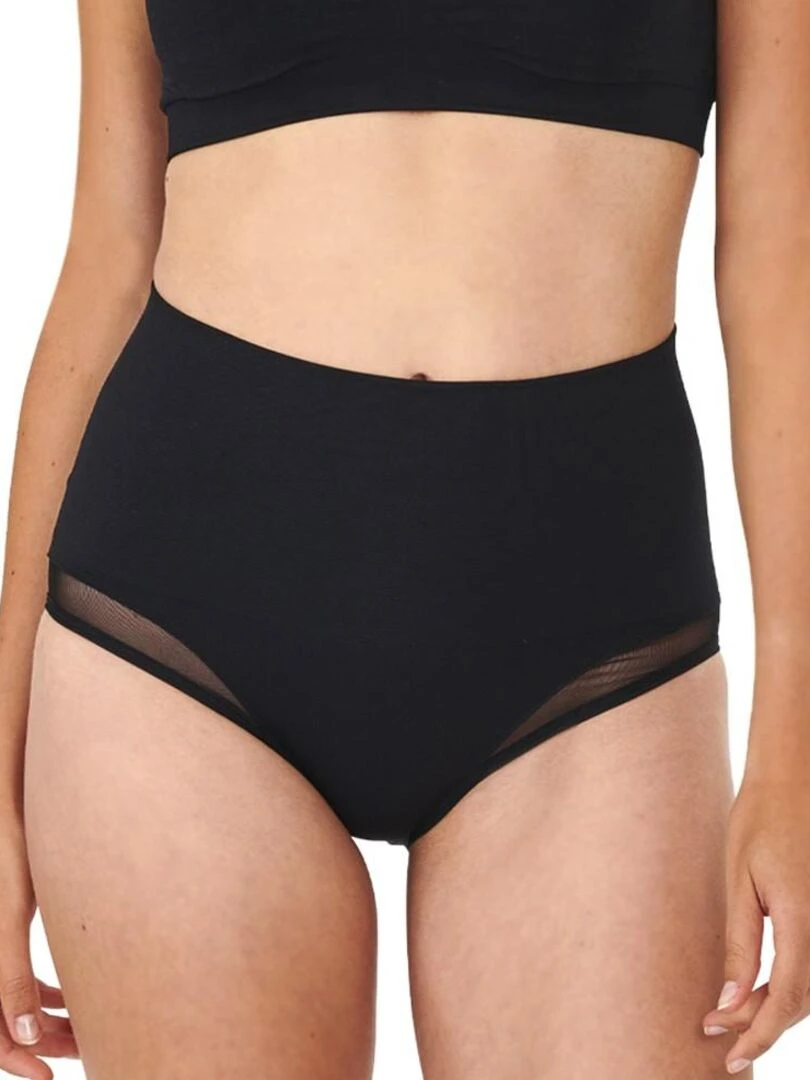 Culotte ceinture minceur en résille So'Slim pour femme Noir