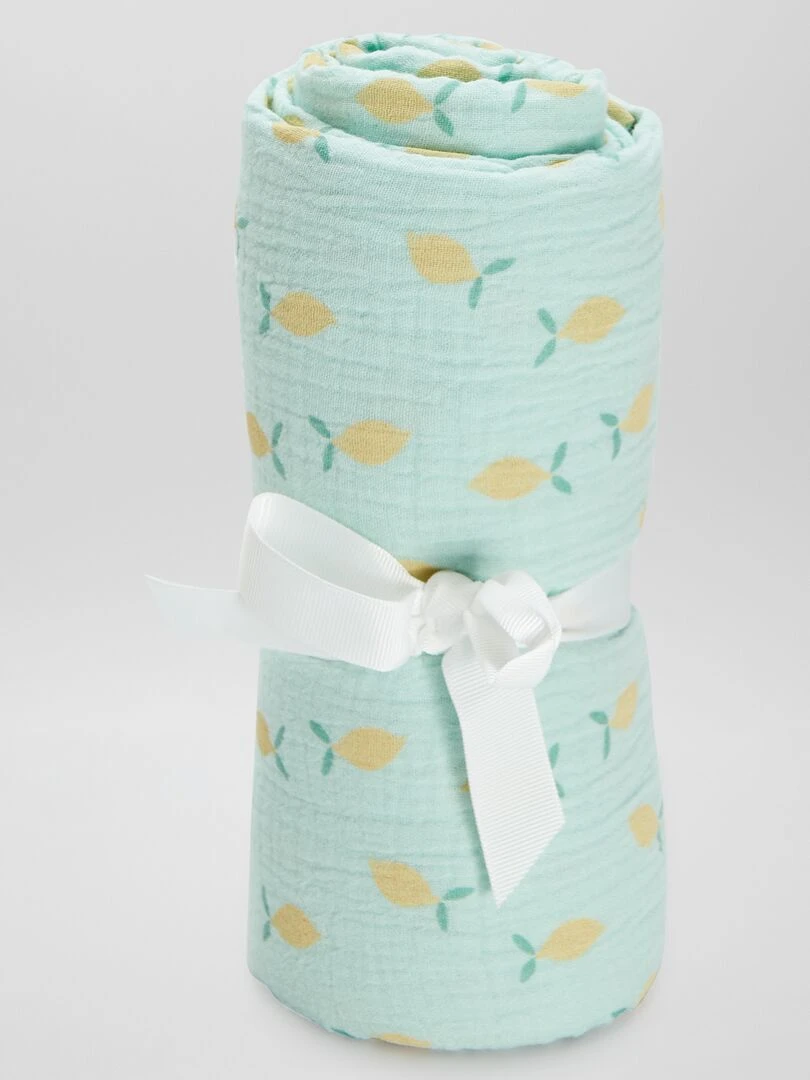 Maxi lange en gaze de coton Vert