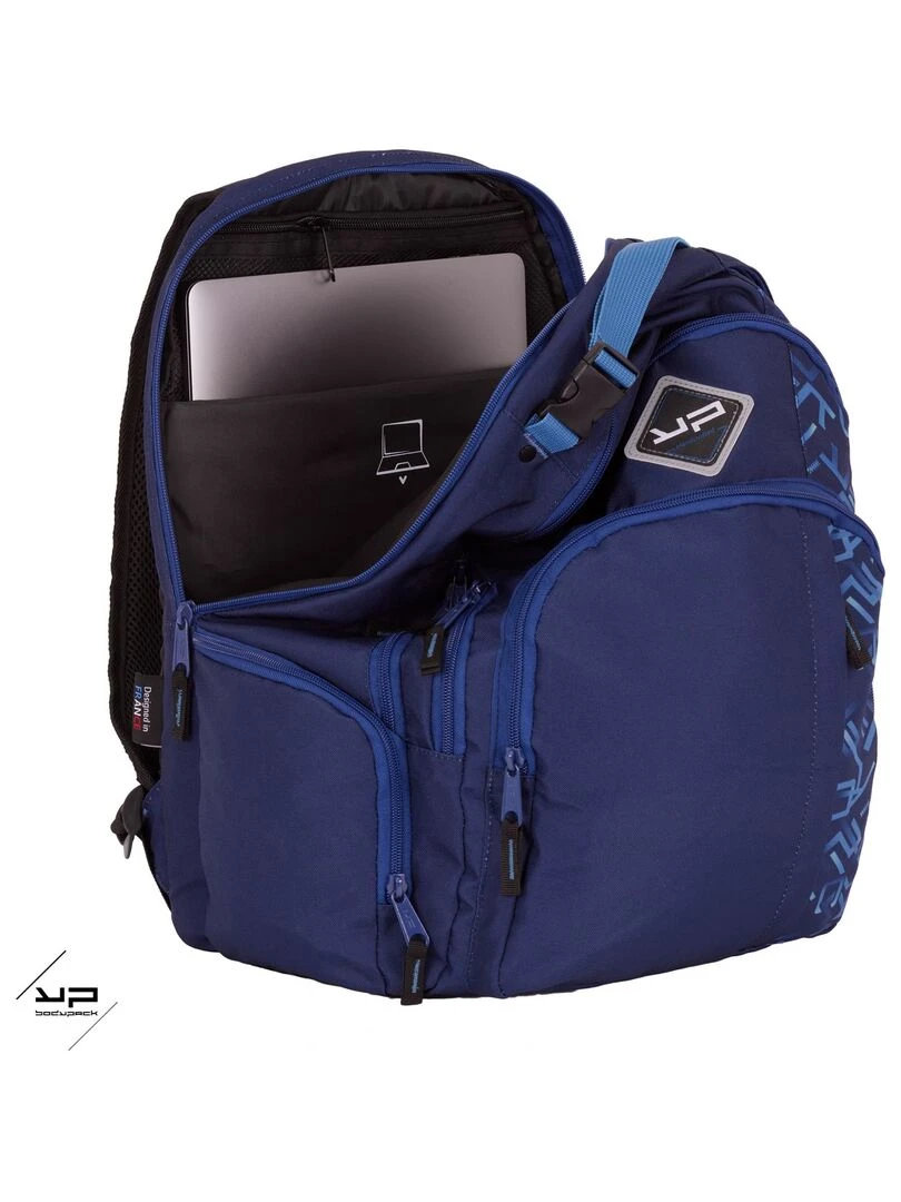 BODYPACK Sac à dos recyclé Ordi USB Typo   Bleu