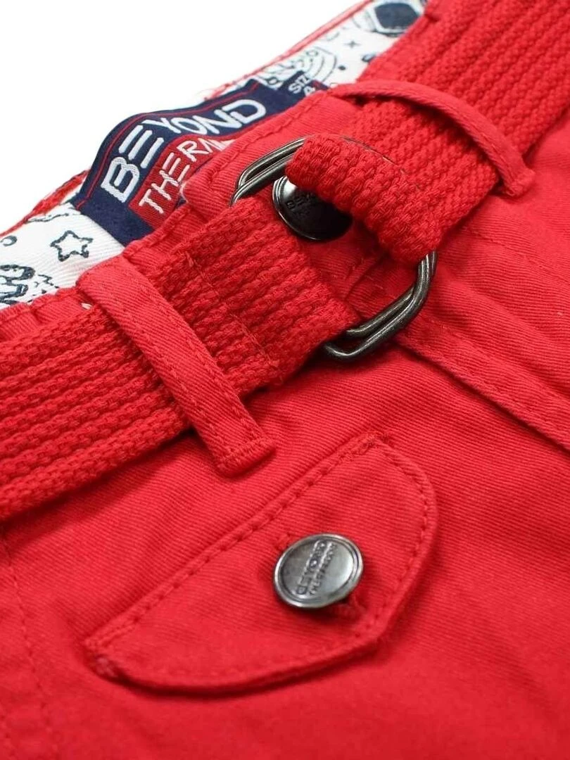 Nasa   Bermuda garçon imprimé logo en coton   Rouge