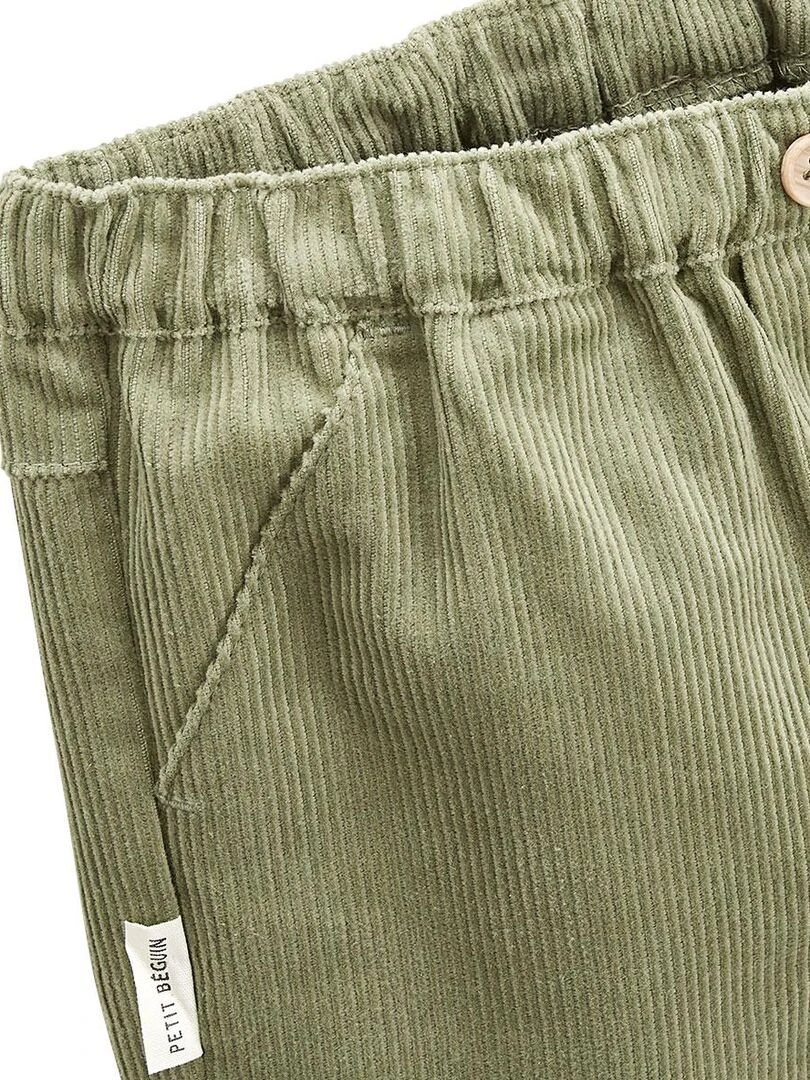 Pantalon bébé en velours côtelé Montreal   Kaki