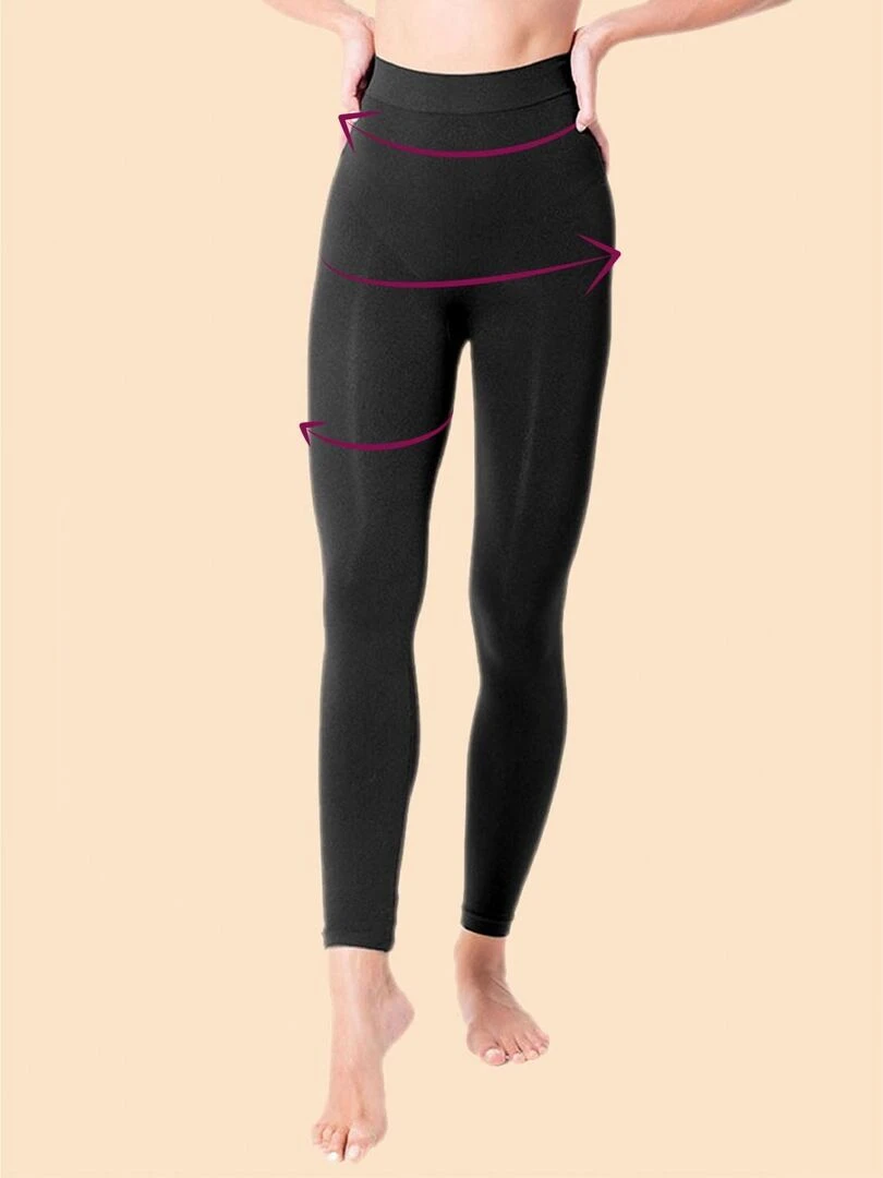 Legging minceur push up avec fibre Emana  Lena   Noir Noir