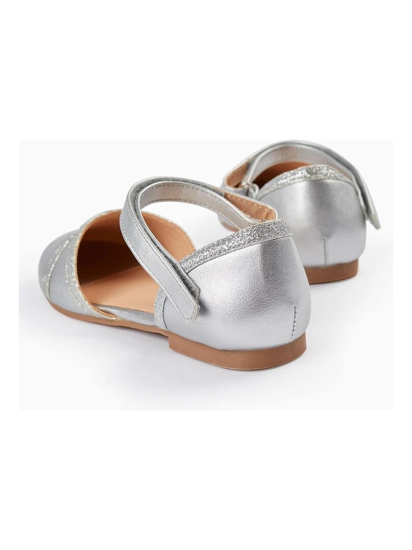 Ballerines avec Paillettes pour Fille  CÉRÉMONIE   Gris