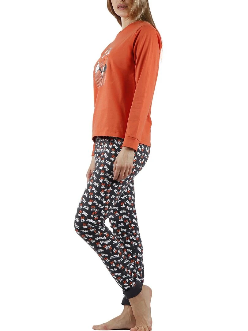 Pyjama tenue pantalon top manches longues Minnie Legend Disney   Orange