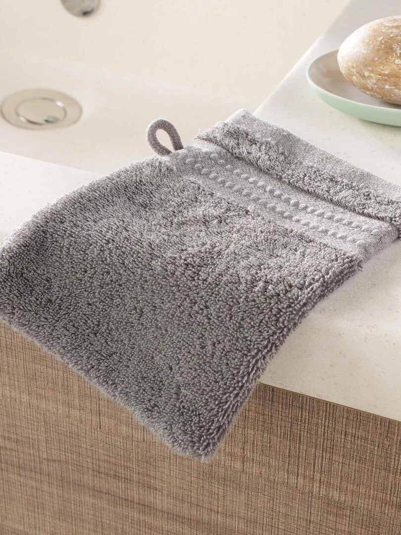 Lot de 2 gants de toilette Collection Excellence Gris clair
