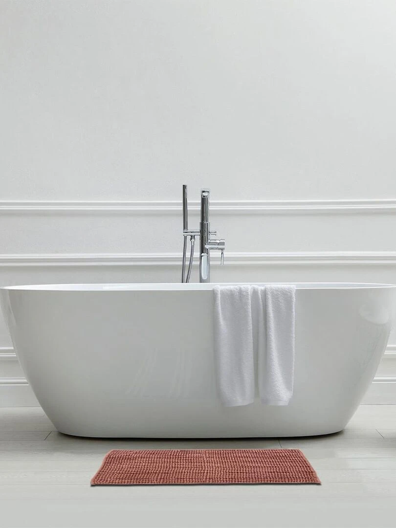 Guy Levasseur Tapis de bain en polyester uni Rose
