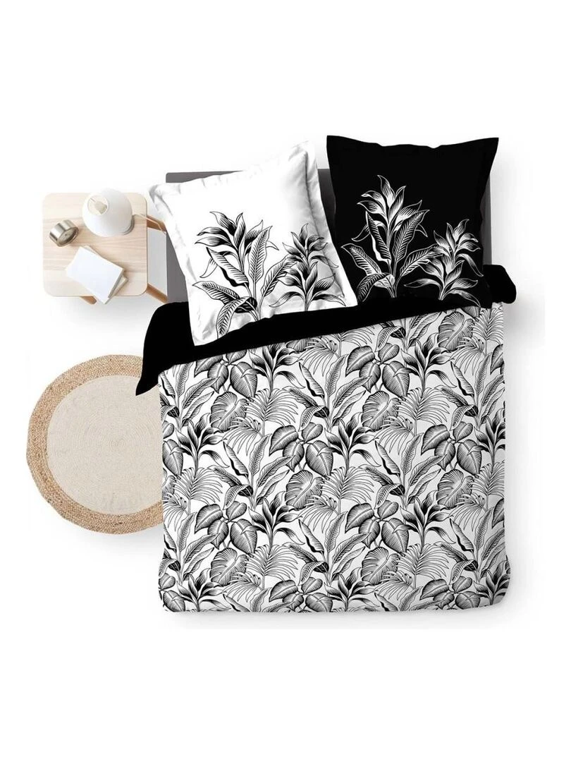 Housse de couette + taie(s) Cabana coton percale 78 fils Noir