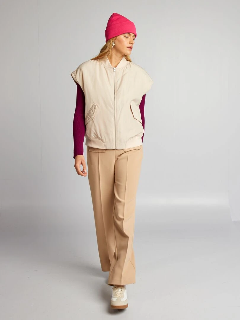 Veste sans manches avec poches Beige