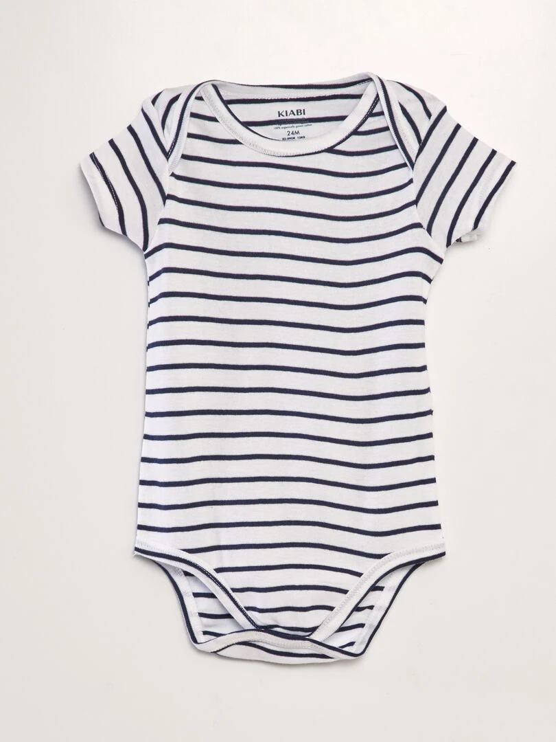 Lot de 3 bodies   Bleu/blanc