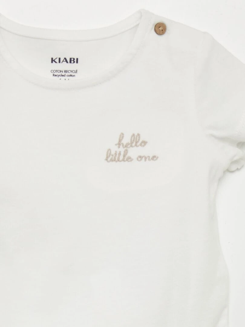 Ensemble body + salopette en denim   Blanc/denim