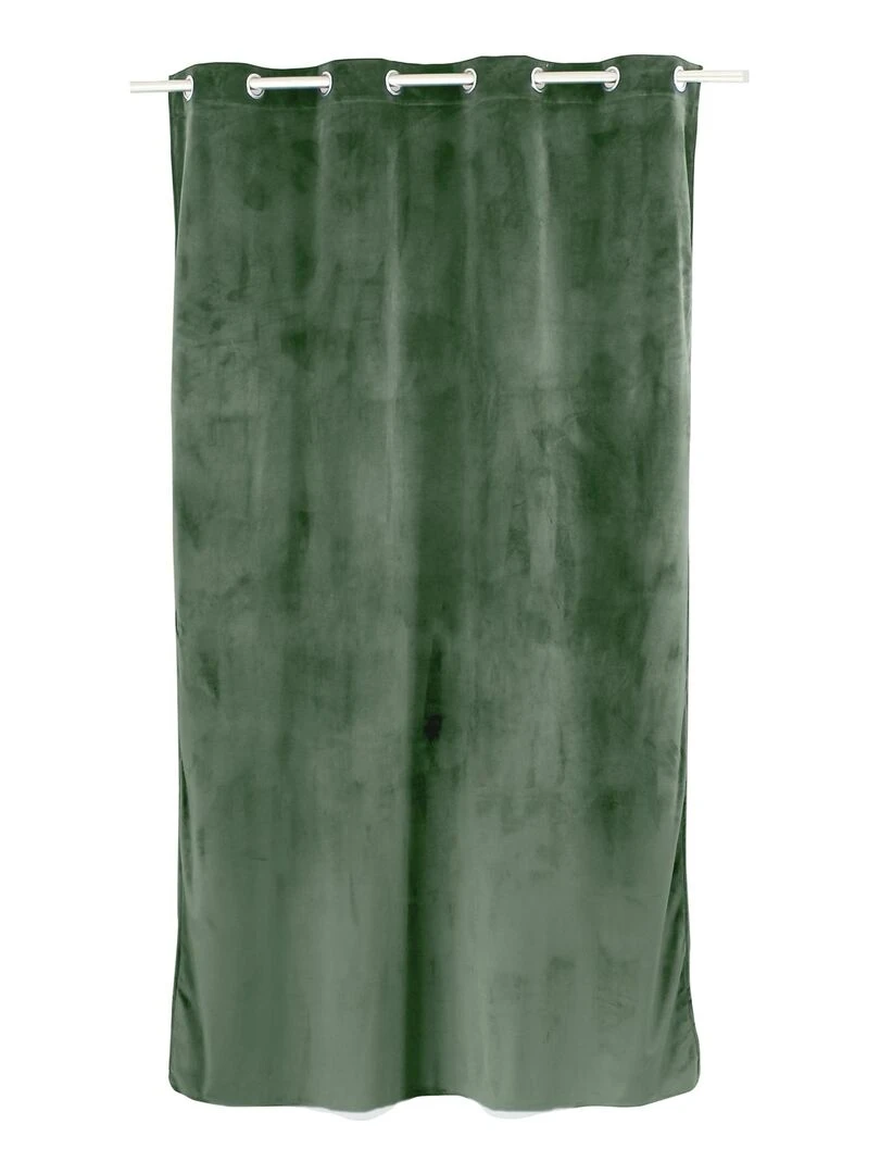 Rideau uni en velours Vert