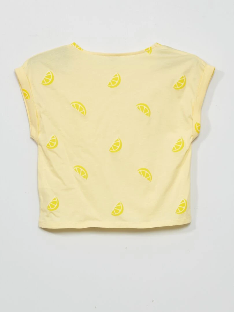 T shirt en jersey avec imprimé   Jaune