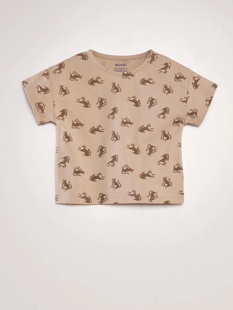 Ensemble t shirt + short   2 pièces   Mixte   Beige