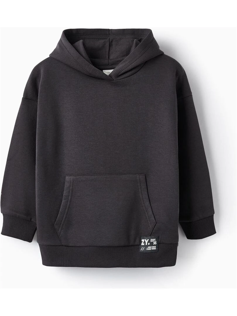 Sweat à capuche pour garçon 'Post Voyage' DISCOVER THE WORLD Gris foncé