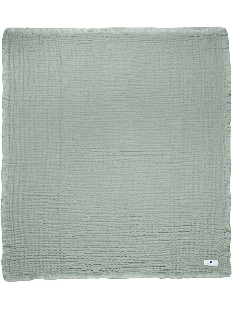 Couverture mousseline avec franges bebe respirante 4en1   Vert