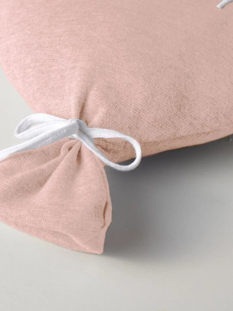Coussin bébé en coton tricoté ballon "Welcome Little One" Rose