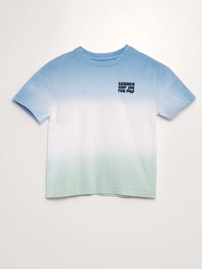 T shirt large tie and dye Bleu