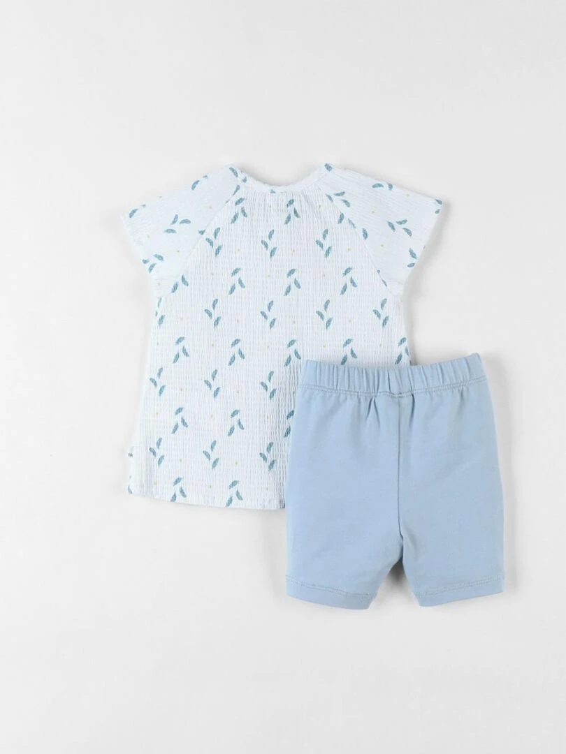 Set blouse plume + legging aqua/écru Noukie's Blanc