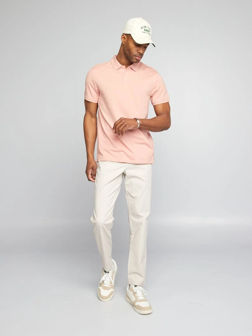 Polo stretch slim fit Rose