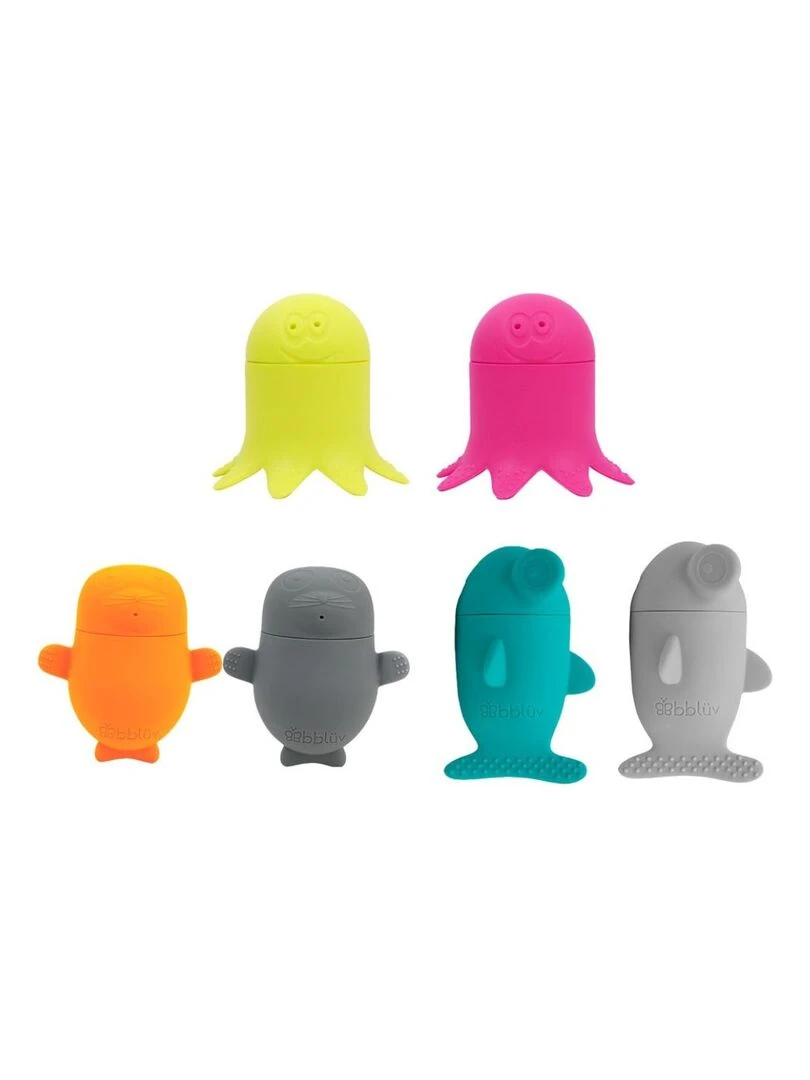 Jouets de bain en silicone Büddies (6 pièces) Multicolore