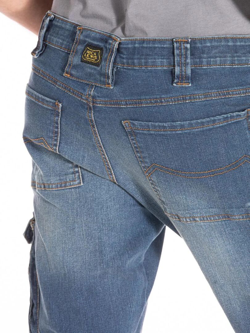 Jeans de travail stretch avec emplacement genouillères JOBPRO 'Rica Lewis'   Bleu