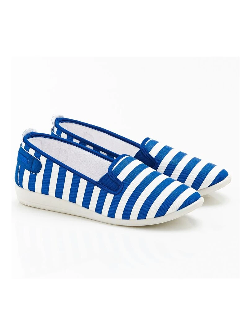 Ballerines rayées estivales Damart Bleu saphir
