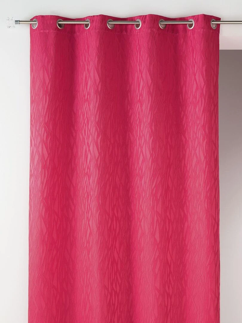 Rideau en jacquard fantaisie Rose fushia