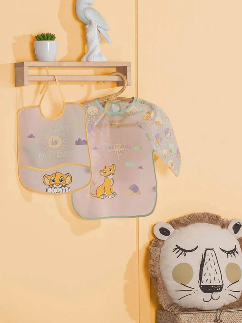 Bavoir tablier imperméable 12 mois Roi Lion Cosy Time   Vert tilleul