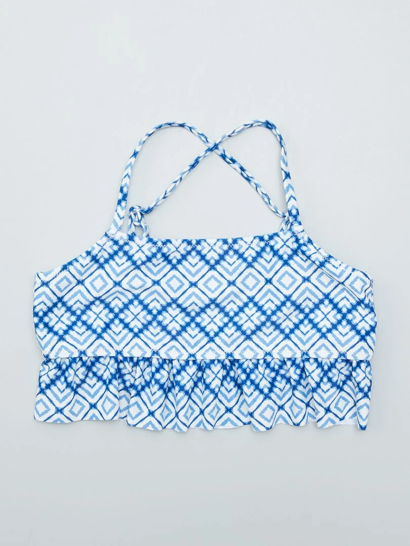 Maillot de bain 2 pièces volanté   Bleu