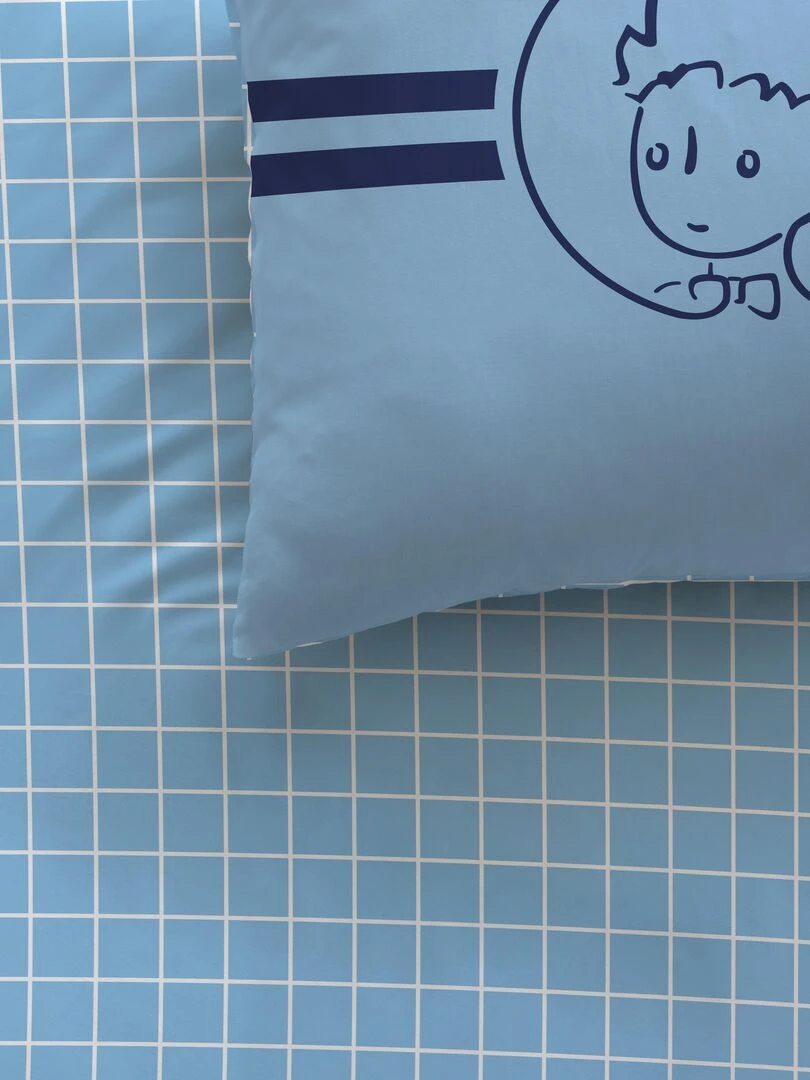 Parure de lit imprimée 100% coton LE PETIT PRINCE SCHOOL Bleu ciel