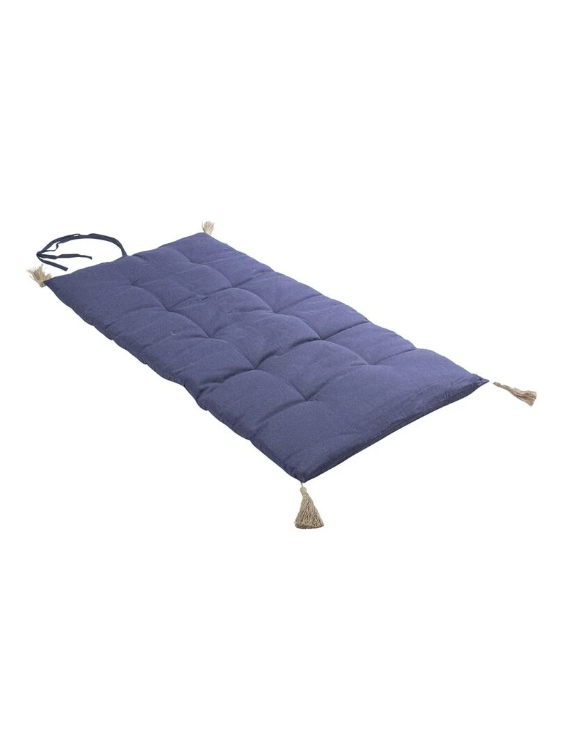 Futon coloré avec 4 pompons en jute Gris foncé