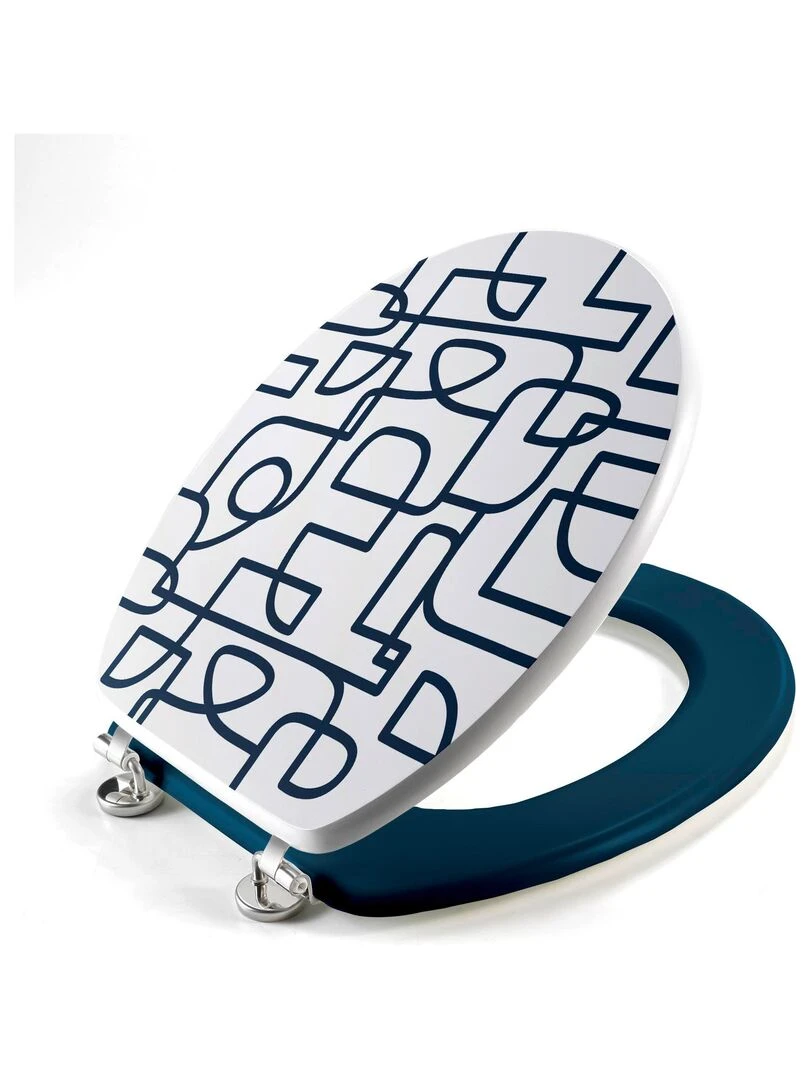 Abattant WC 37.5 x 46 cm Labyrinthe Bleu