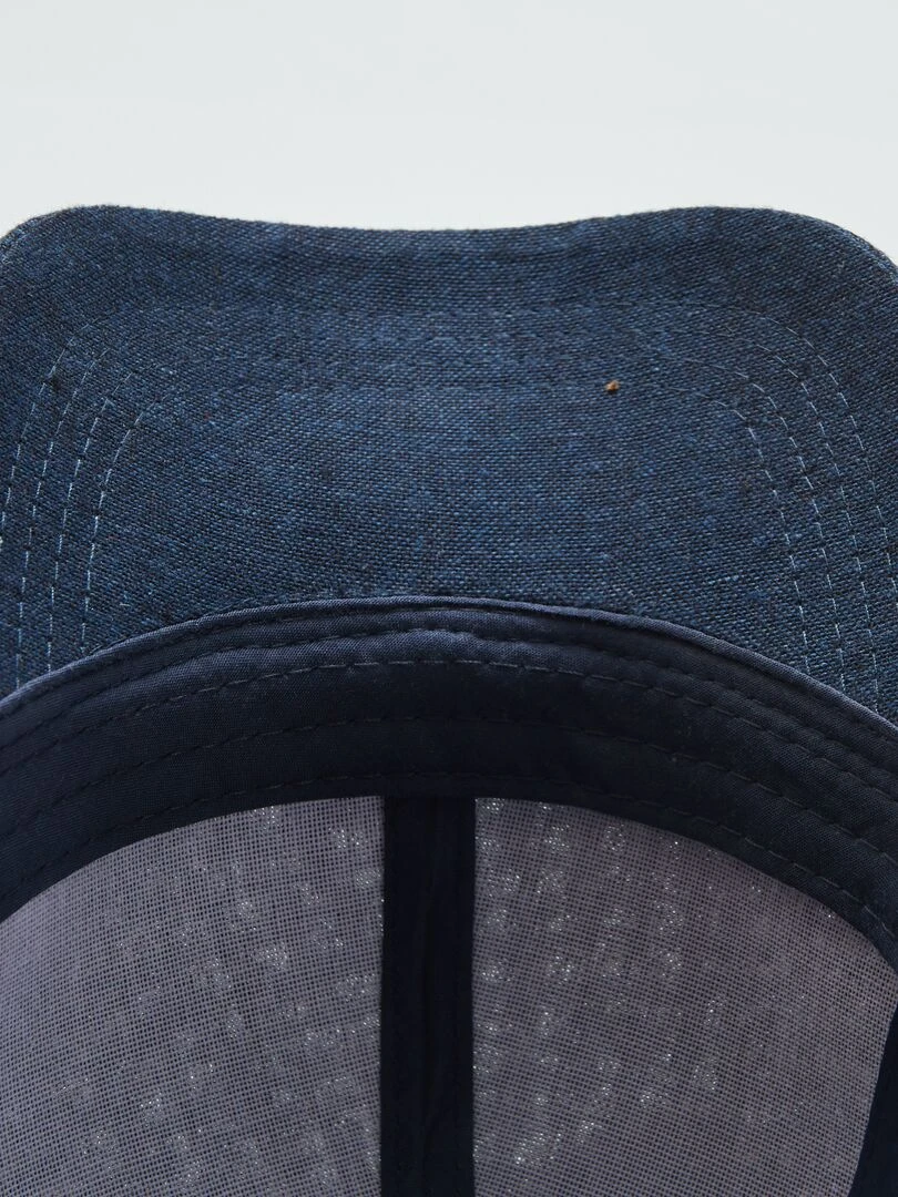 Casquette style baseball effet lin   Bleu