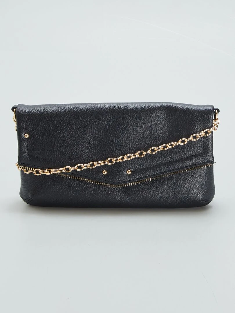 Sac enveloppe à chaine bandoulière   Noir