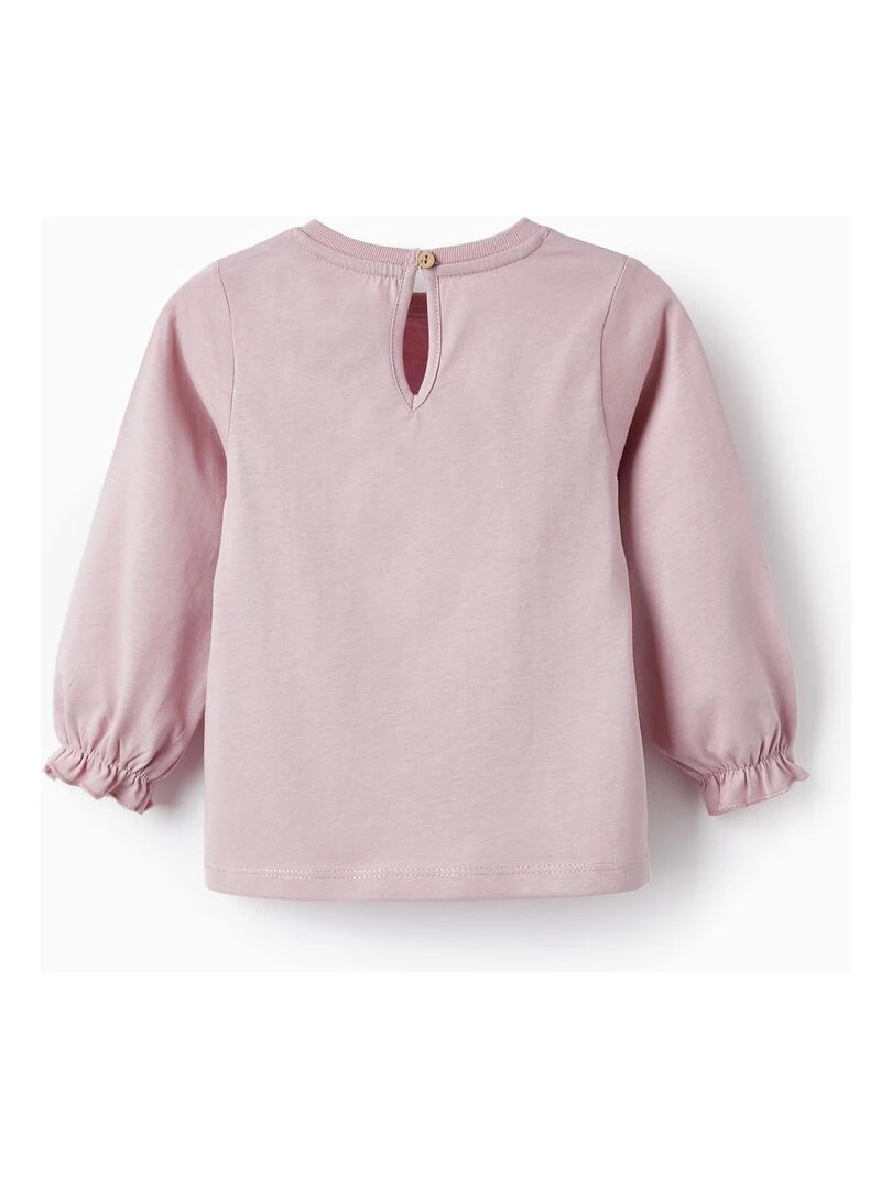 T shirt en coton pour fille 'Puffin' manches longues NORTHERN CALLING Rose clair