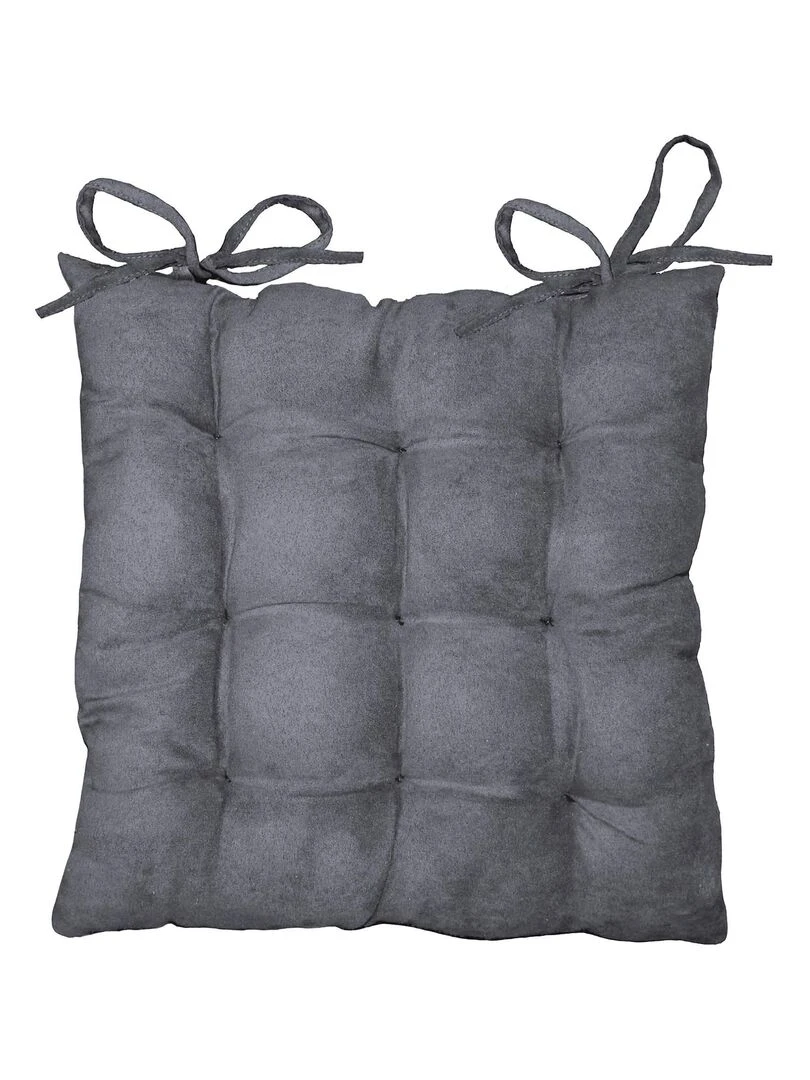 Assise matelassée Collection Suede Uni Suedine gris anthracite