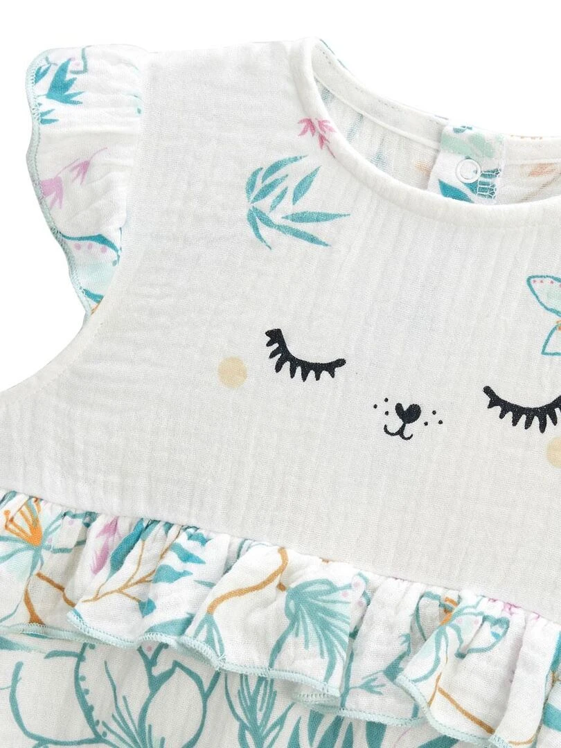 Barboteuse bébé en gaze de coton Patroika   Vert