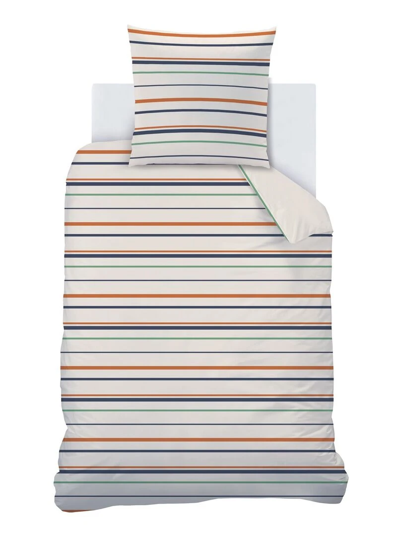 Parure de lit imprimée 100% coton  SUMMER CAMP   Beige