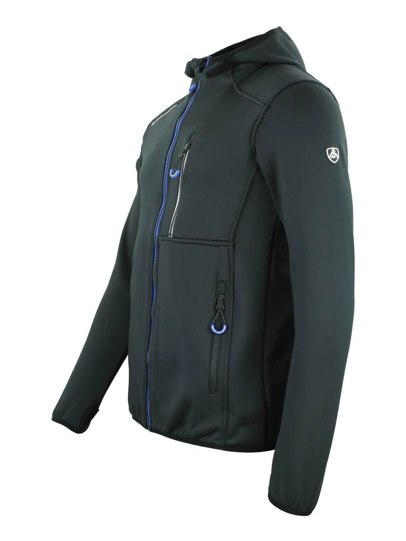 Blouson polarshell homme CAMPO   PEAK MOUNTAIN   Noir Bleu