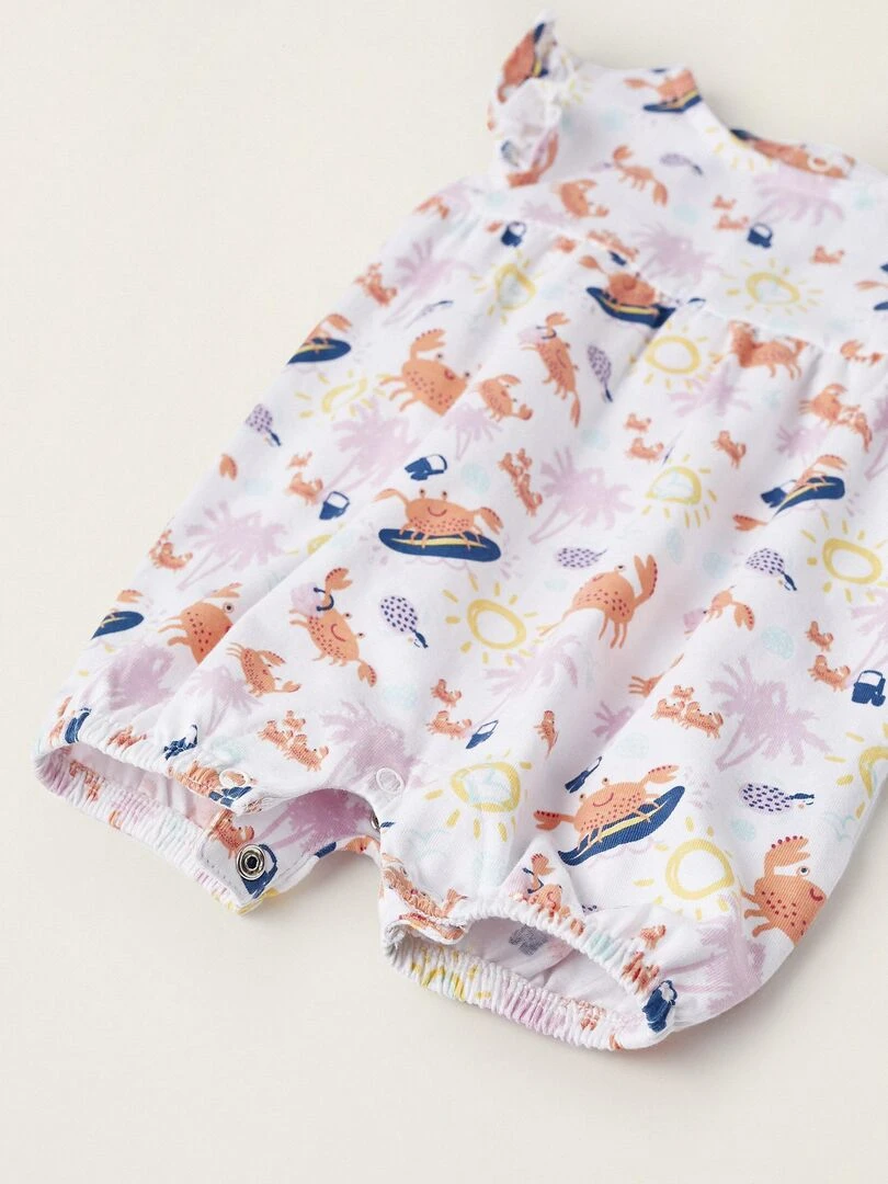 Chapeau + Combinaison en coton pour Nouveau né  NATURE TAKEOVER   Blanc