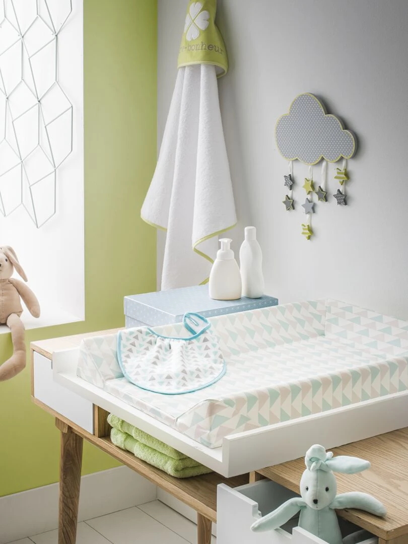 Matelas à langer luxe 50x70 cm Géométrique bleu   Bleu