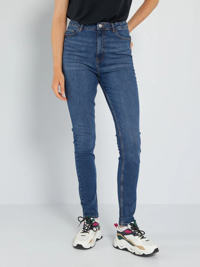 Jean skinny à taille haute L34 Bleu