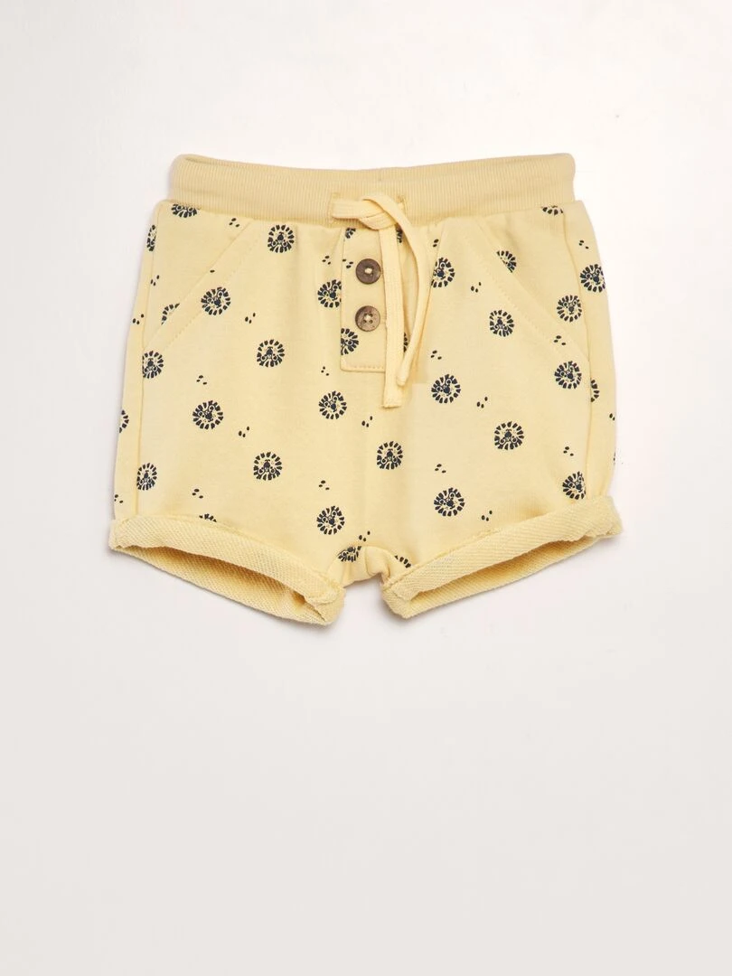 Short en molleton avec imprimé Jaune