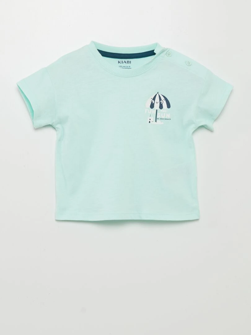 Ensemble tee shirt + short 2 pièces Bleu