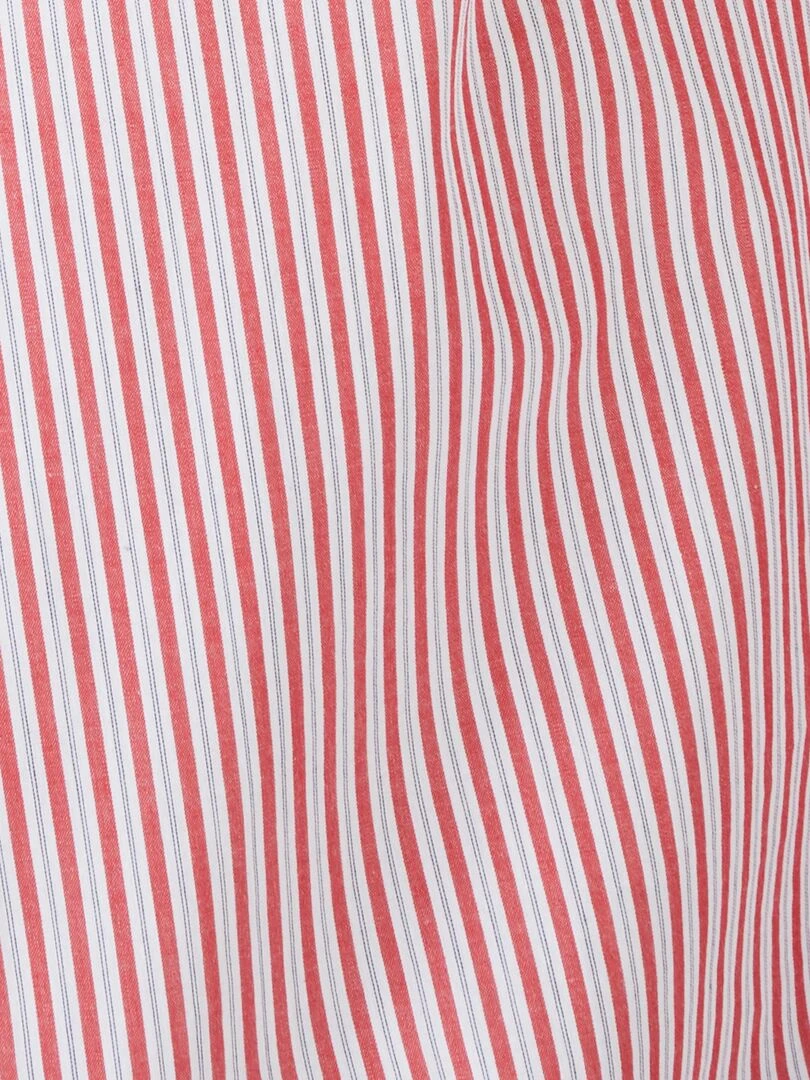 Chemise rayée pur coton  manches longues    Damart   Rouge