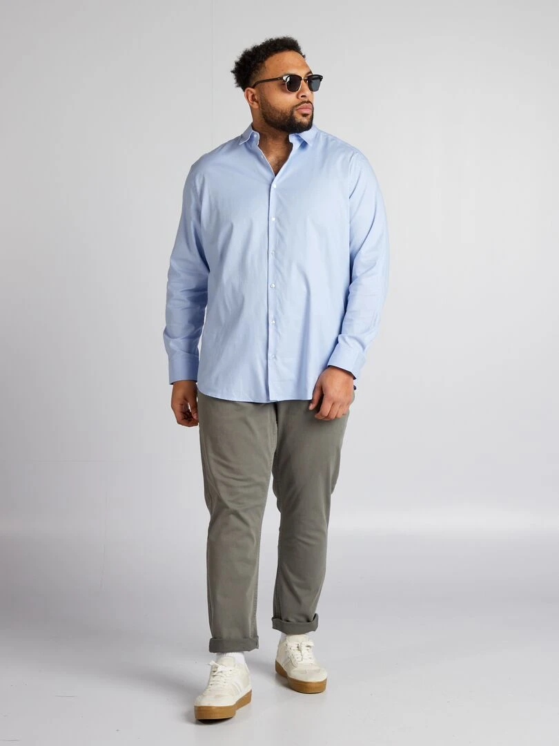 Chemise en coton dobby   Bleu clair