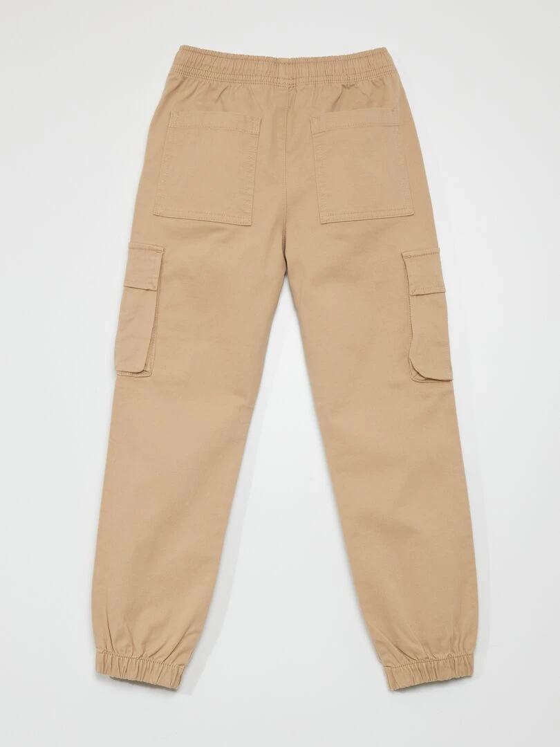 Pantalon stretch multipoches Beige