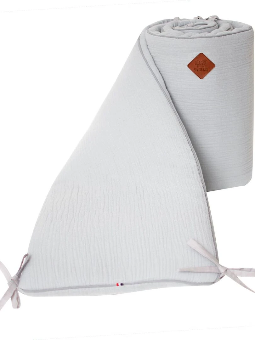 Tour de lit universel en gaze de coton Jeanne Gris