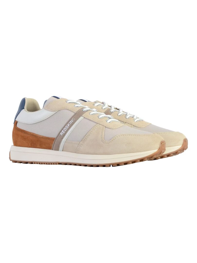 Basket Basse Cuir Redskins Island   Beige